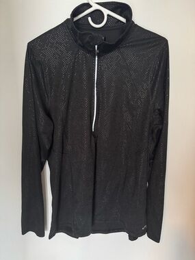 Champion Black Long Sleeve Half-Zip Active Top, Size XXL